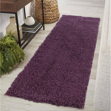 Oxford OXF00 Plain Plush Soft Stain-Resistant Textured Polypropylene Shaggy Violet Runner-Desire Rugs-Rug Love - The Most Loved Rug Store